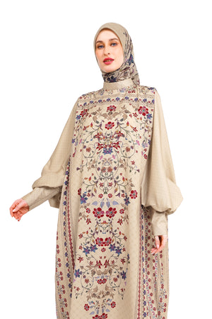 Raudhah Puffy Sleeve Dress - Khaki