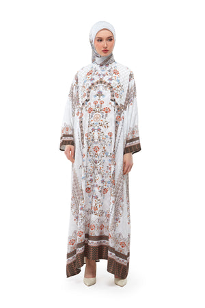 Raudhah Raya Abaya Dress - White
