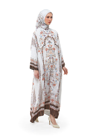 Raudhah Raya Abaya Dress - White
