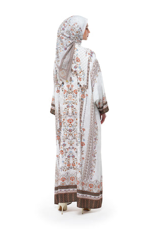Raudhah Raya Abaya Dress - White