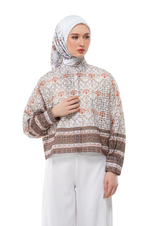Raudhah Raya Crop Shirt - White