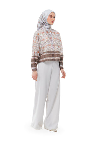 Raudhah Raya Crop Shirt - White