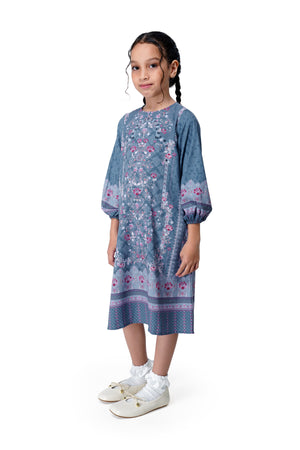Raudhah Raya Kids Dress - Denim