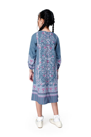 Raudhah Raya Kids Dress - Denim