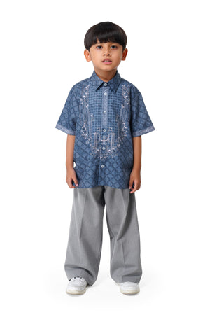Raudhah Raya Kids Shirt - Denim