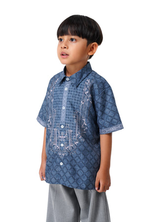 Raudhah Raya Kids Shirt - Denim