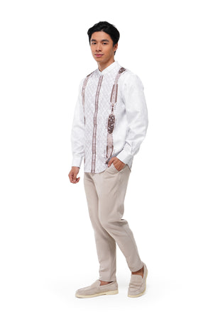 Raudhah Raya Men Long Sleeve Shirt - White