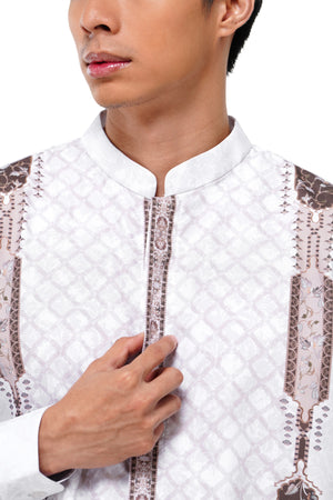 Raudhah Raya Men Long Sleeve Shirt - White