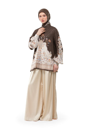 Raudhah Raya Puff Sleeve Shirt - Brown