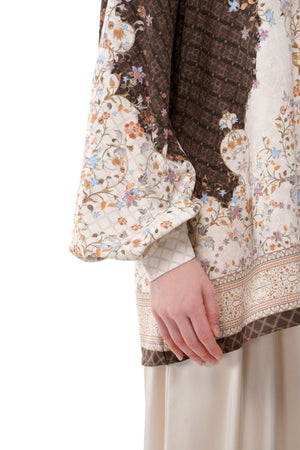 Raudhah Raya Puff Sleeve Shirt - Brown