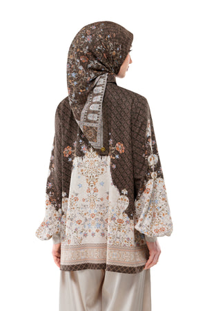 Raudhah Raya Puff Sleeve Shirt - Brown