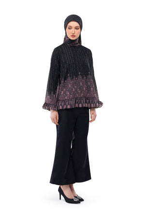 Raudhah Raya Ruffle Blouse - Black