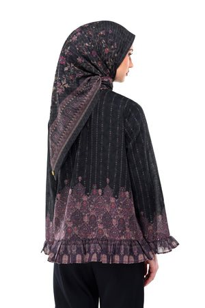 Raudhah Raya Ruffle Blouse - Black