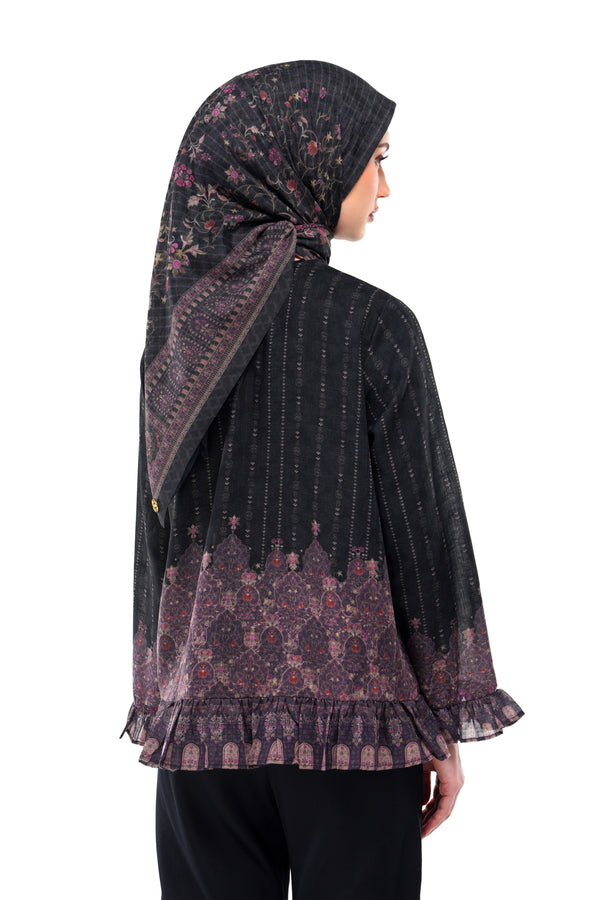 Raudhah Raya Ruffle Blouse - Black