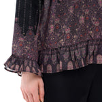 Raudhah Raya Ruffle Blouse - Black