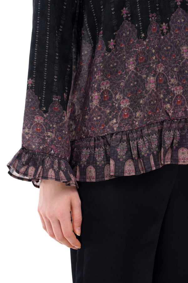 Raudhah Raya Ruffle Blouse - Black