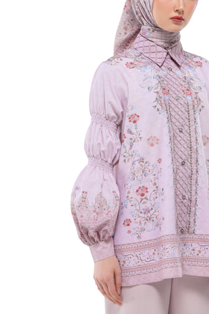 Raudhah Raya Smock Sleeve Shirt - Pink