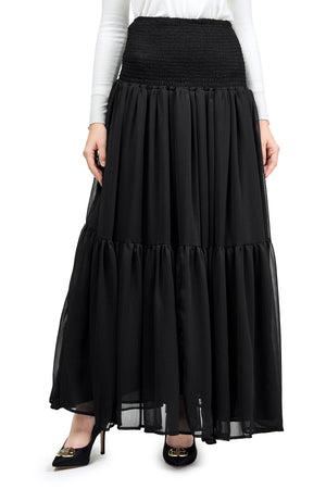 Cessa Tiered Skirt - Black
