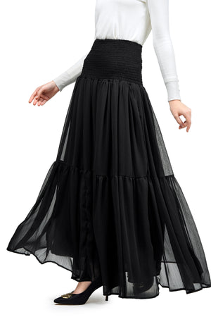 Cessa Tiered Skirt - Black