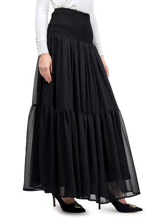 Cessa Tiered Skirt - Black