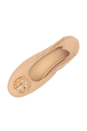 Roll Up Ballet Shoes - Beige