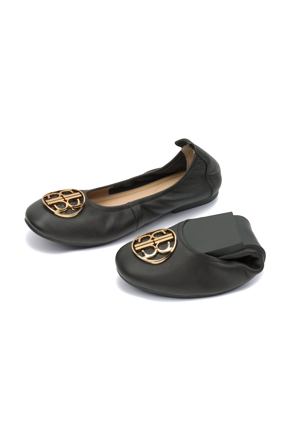 Roll Up Ballet Shoes - Black