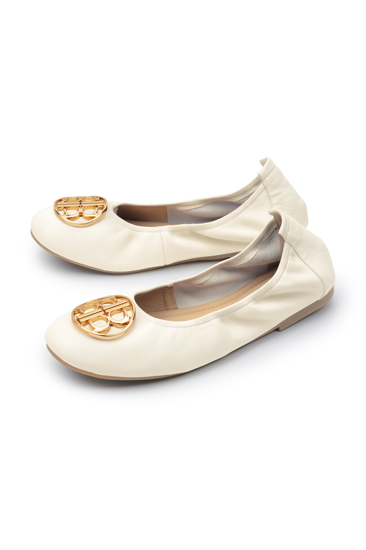 Roll Up Ballet Shoes - White