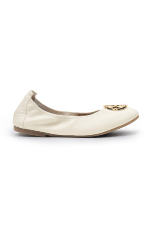 Roll Up Ballet Shoes - White