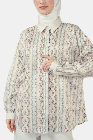 Romantic Eid Basic Shirt - Cream