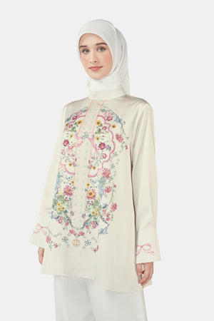 Romantic Eid Blouse - Cream
