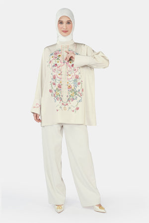 Romantic Eid Blouse - Cream