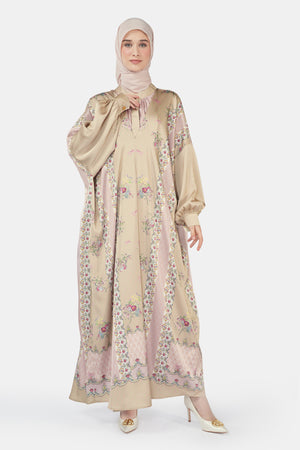 Romantic Eid Abaya Dress - Nude