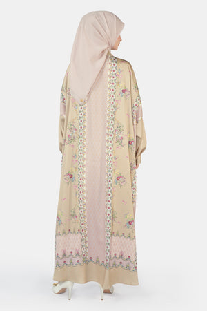 Romantic Eid Abaya Dress - Nude