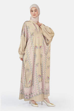 Romantic Eid Abaya Dress - Nude