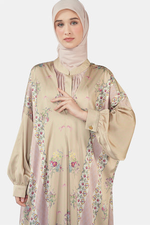 Romantic Eid Abaya Dress - Nude