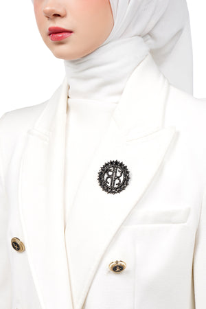 Royal Round Brooch - Black