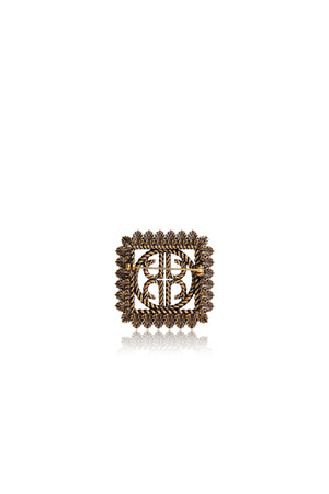 Royal Square Brooch - Antique Gold