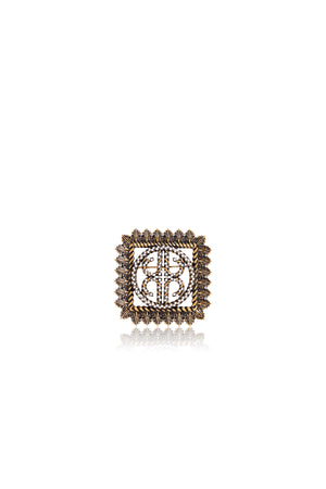 Royal Square Brooch - Antique Gold