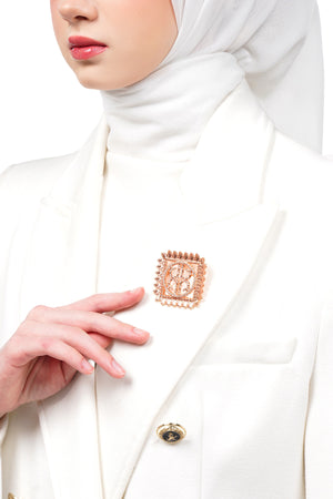 Royal Square Brooch - Rose Gold