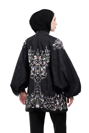 Serenata Gathered Blouse - Black