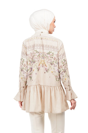 Serenata Peplum Blouse - Cream