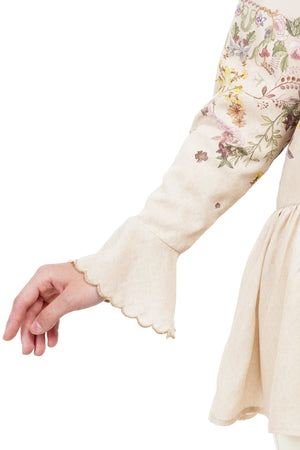 Serenata Peplum Blouse - Cream