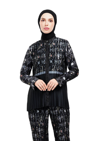Serenata Pleats Shirt - Black