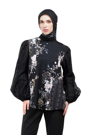 Serenata Puffy Blouse - Black