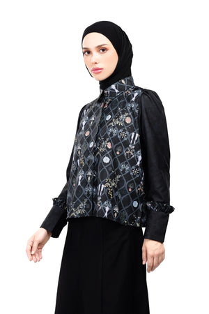 Serenata Ruffle Shirt - Black