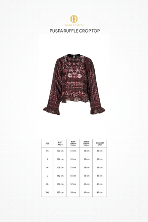 Puspa Ruffle Crop Top - Maroon
