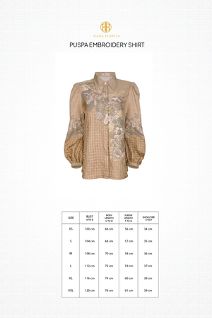 Puspa Embroidery Shirt - Brown