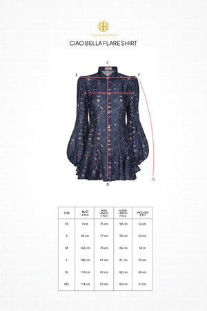 Ciao Bella Flare Shirt - Navy