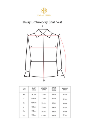 Daisy Embroidery Shirt Vest - Beige