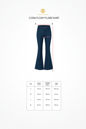 Cora Flowy Flare Pants - Navy
